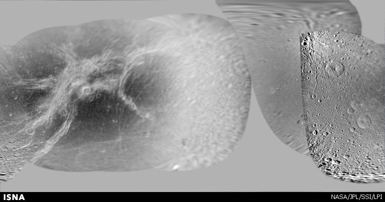 نقشه قمر دیونه زحل توسط ماموریت وویجر 