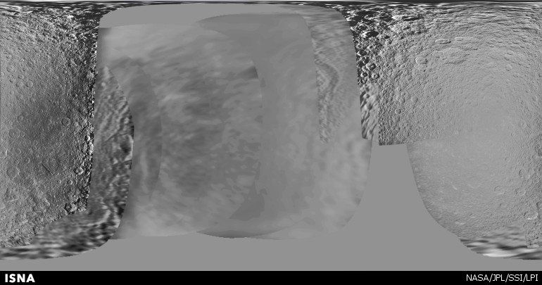 نقشه قمر رئا توسط ماموریت وویجر 