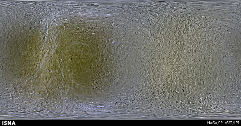 نقشه قمر رئا توسط ماموریت کاسینی 