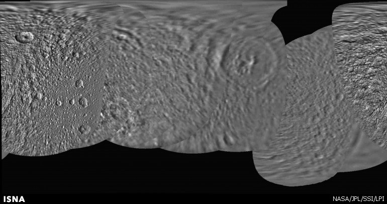 نقشه قمر تتیس توسط وویجر 