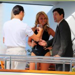 Leonardo DiCaprio courts two hot blondes on a yacht on location for ‘Wolf of Wall St.’ with Martin Scorcese