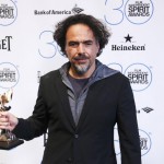 Alejandro Gonzalez Inarritu poses with his award during the 2015 Film Independent Spirit Awards in Santa Monica